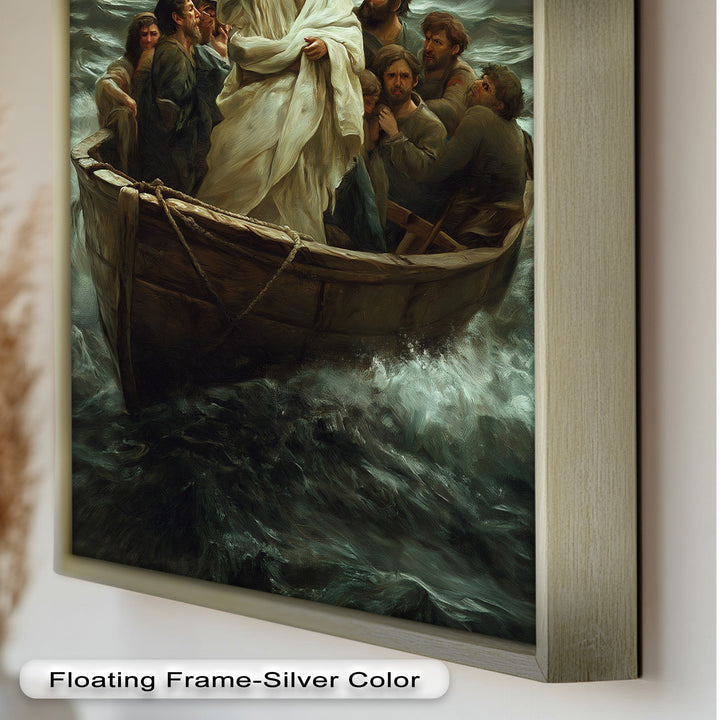 Jesus Calming the Storm Wall Art – Religious Oil Painting