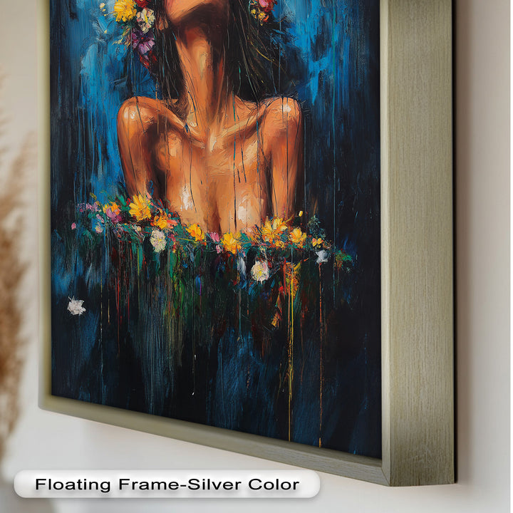 Floral Reverie – Ethereal Woman with Flower Crown Oil Painting