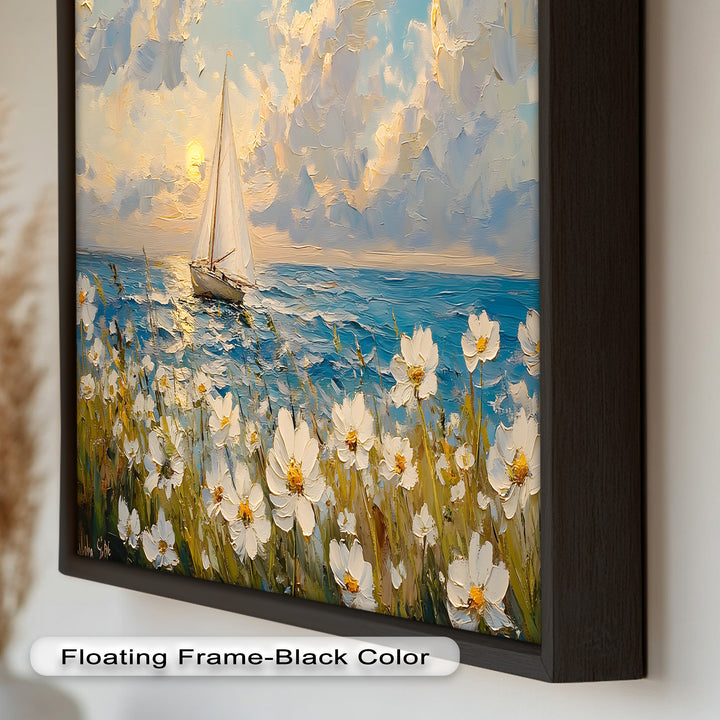 Sailing into Serenity – Framed Oil Painting