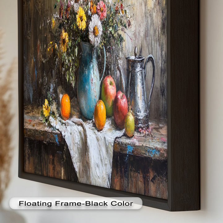 Vintage Floral & Fruit  – Still Life Art Oil Painting