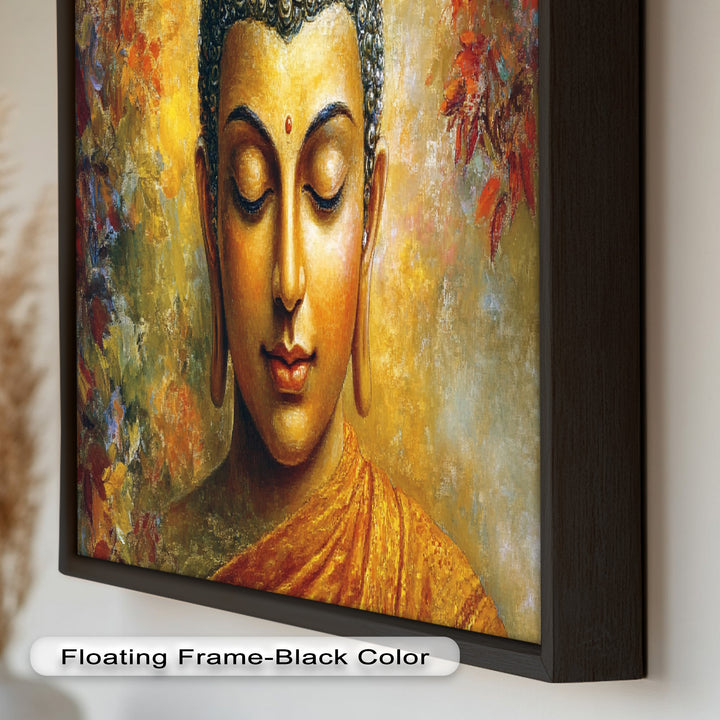 Buddha Portrait Wall Art – Framed Oil Painting