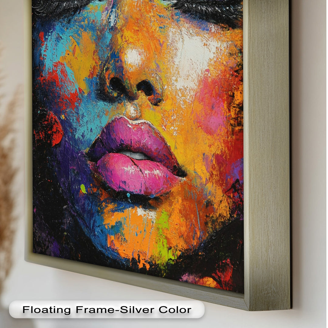 Chromatic Reverie – Bold Female Portrait in Abstract Oil Painting