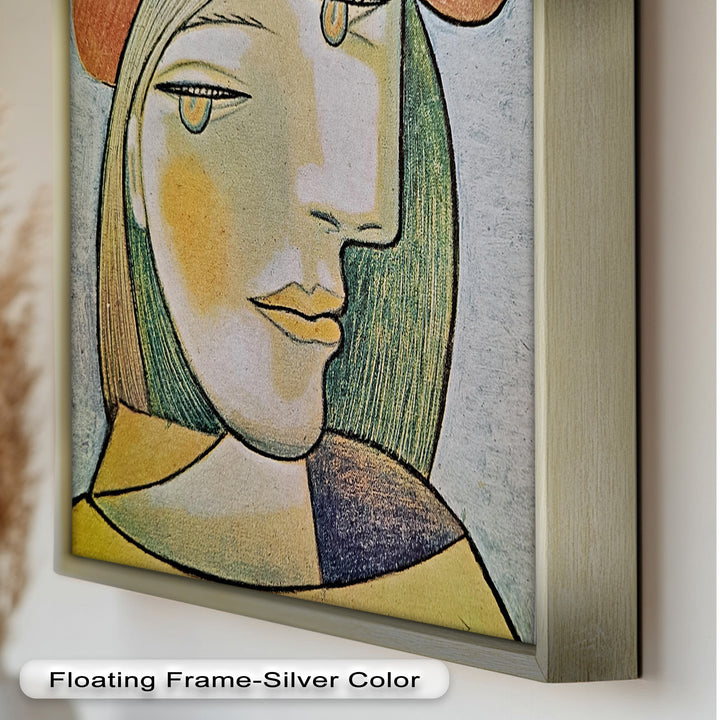 Soft Gaze of Solitude – Abstract Female Portrait Picasso Oil Painting
