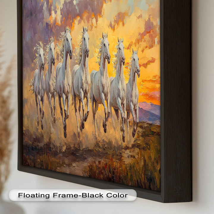 Run with the Sun – White Horses Oil Painting