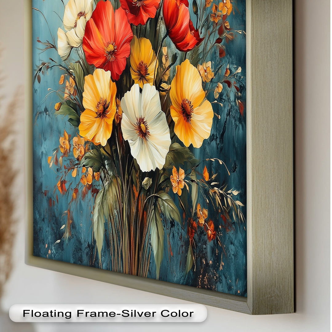 Vibrant Harmony – Multicolored Bloom Bouquet Flower Oil Painting