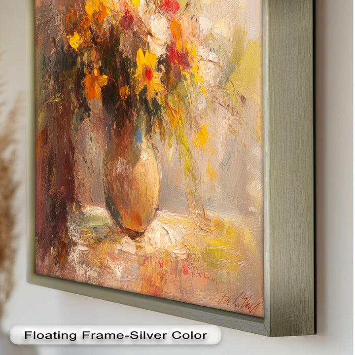 Sunlit Harmony – Vibrant Wildflower Still Life Flower Oil Painting