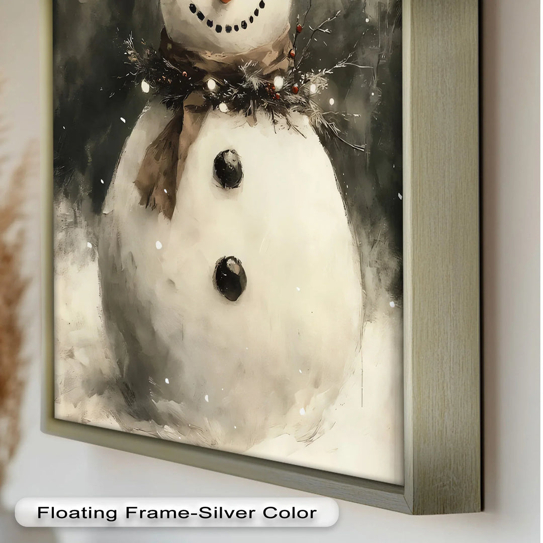 Frosty Cheer – Snowman in Winter Wonderland Oil Painting - MyPhotoStation