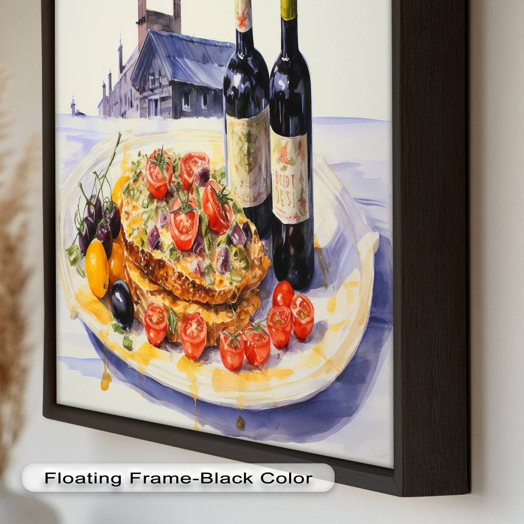 Tuscan Table – Rustic Lasagna and Wine Still Life Food Painting