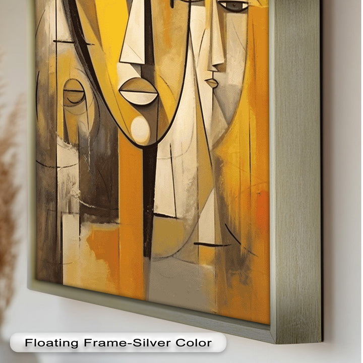 Amber Contours – Abstract Portrait Series in Picasso Oil Painting