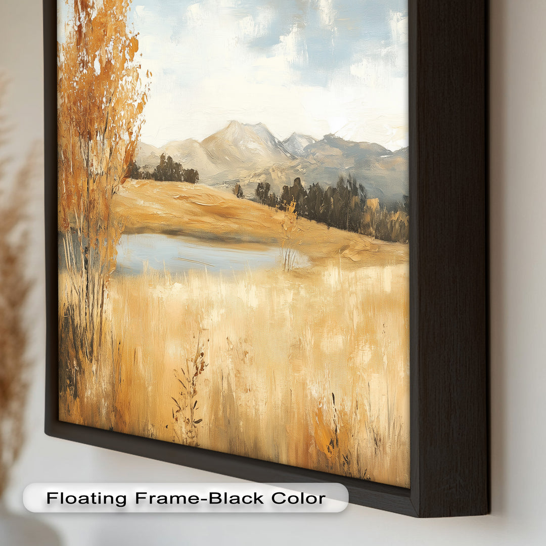 Wheat Fields Autumn Landscape – Golden Serenity Oil Painting