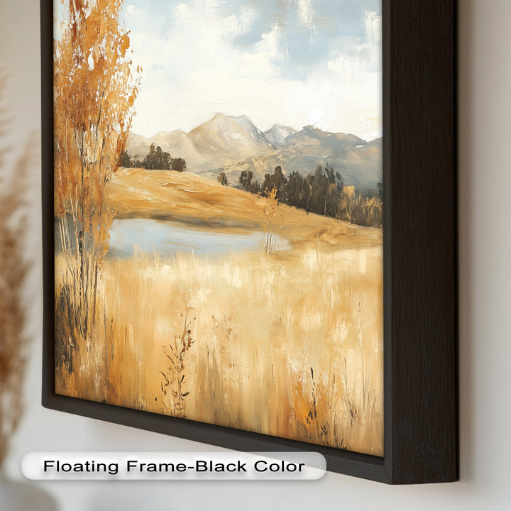 Wheat Fields Autumn Landscape – Golden Serenity Oil Painting