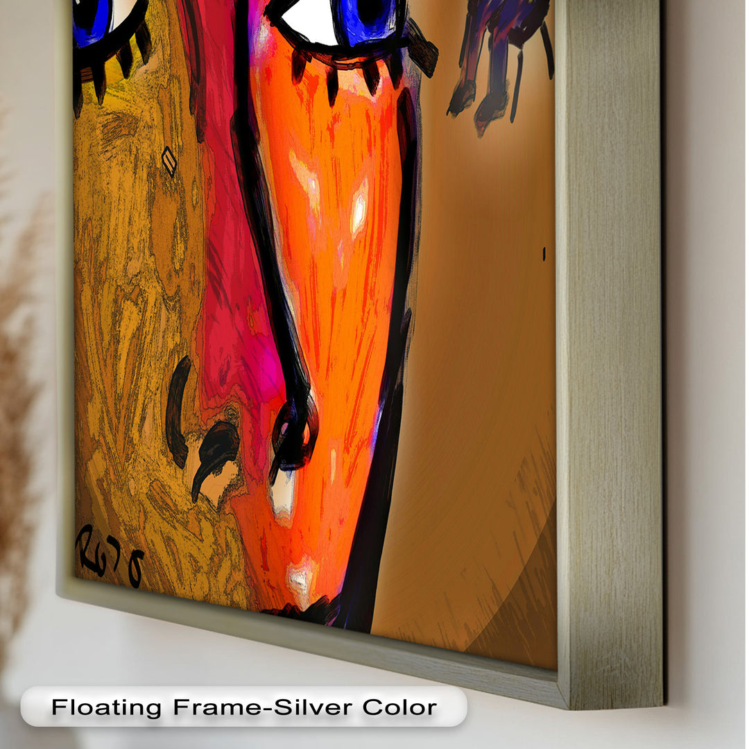 Vivid Gaze – Abstract Expressionist Portrait Oil Painting