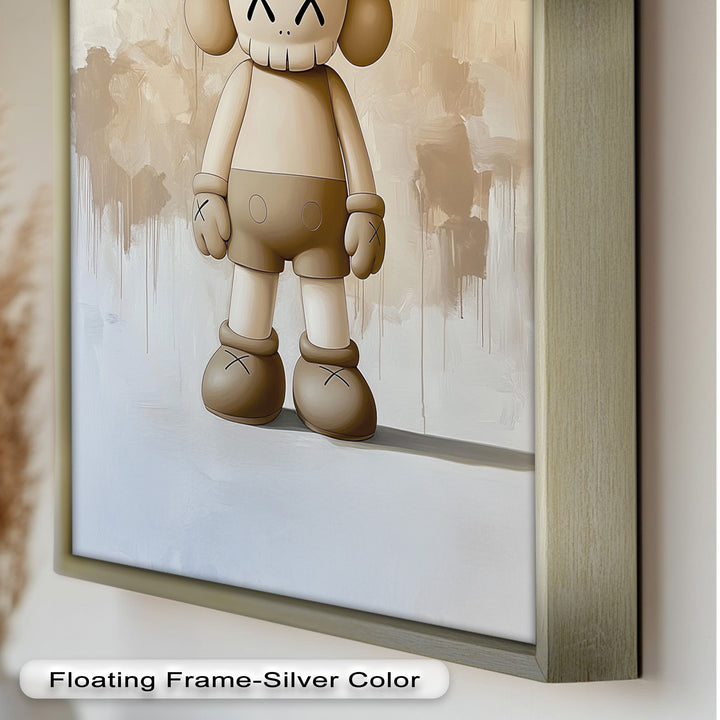 Monochrome Companion – Minimalistisches KAWS-Ölgemälde