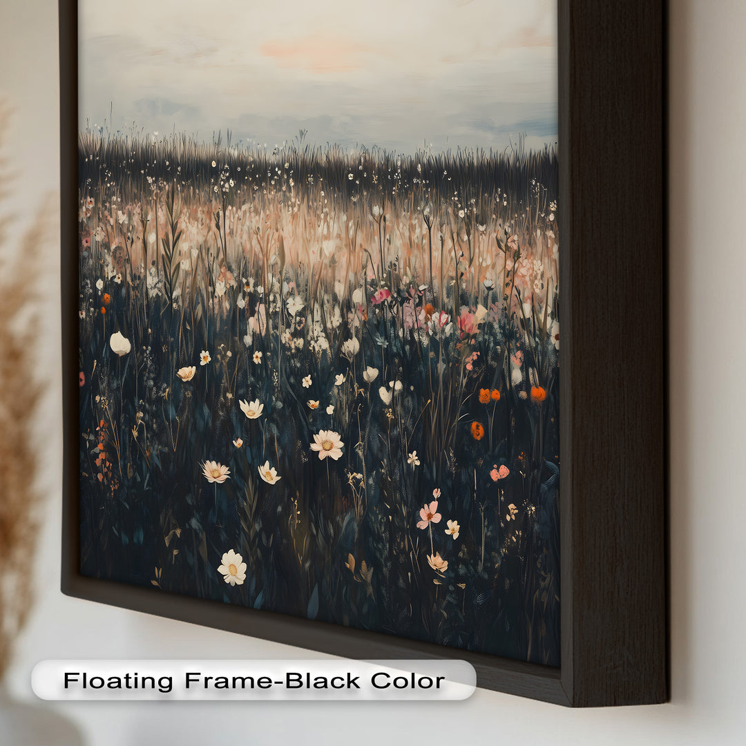Wildflower Horizon – Framed Oil Painting