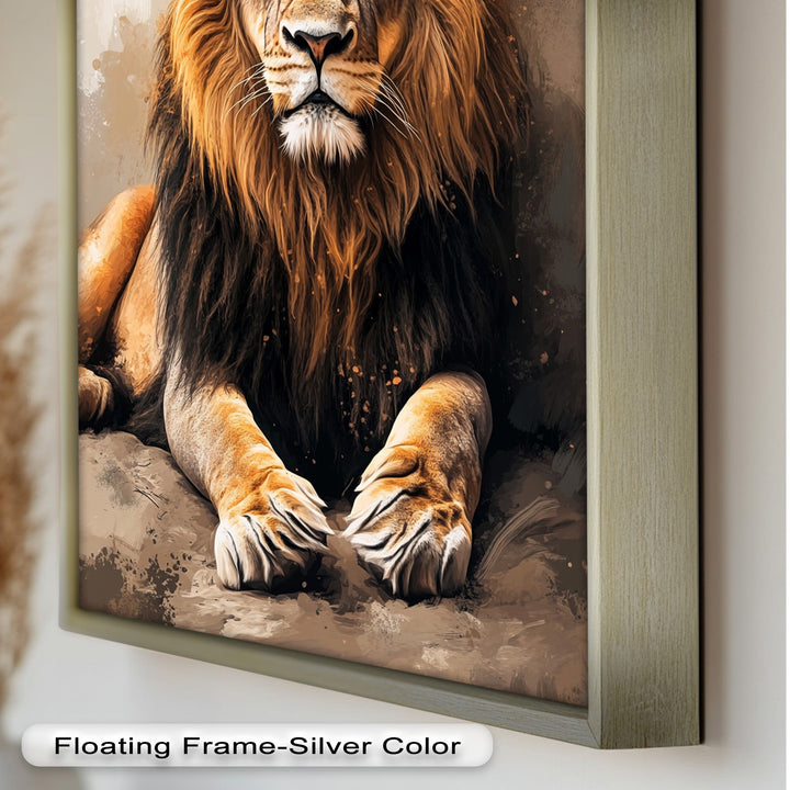 Lion Portrait in Warm Tones - Animal Oil Painting