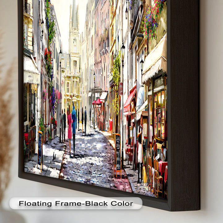 Sunlit Street von The Macneil Studio – Elegantes europäisches Ölgemälde