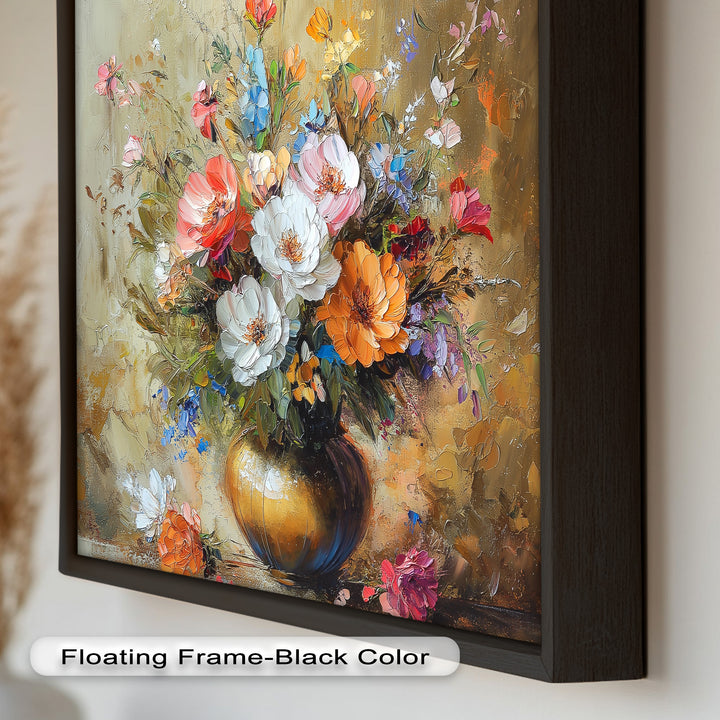 Radiant Bloom – Colorful Floral Oil Painting