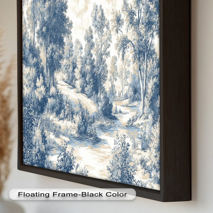 Classic Blue Woodland Scene – Vintage Oil Paintings