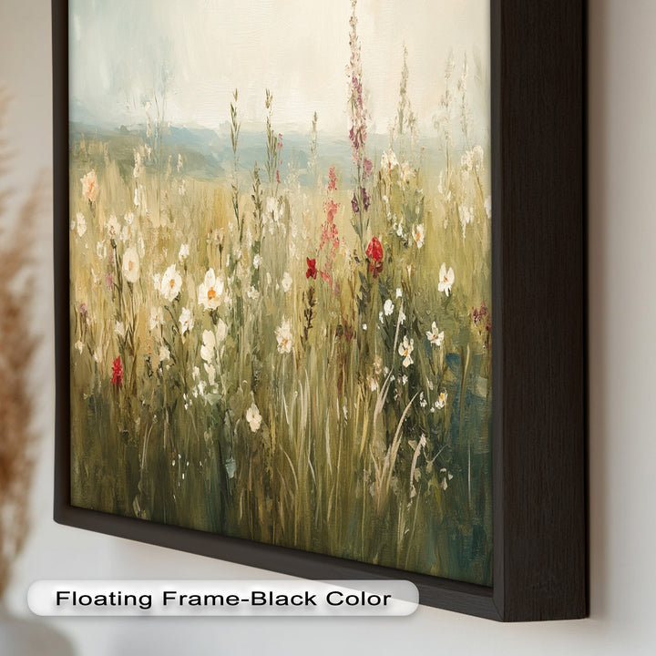 Nostalgic Feel – Serene Wildflower Oil Painting