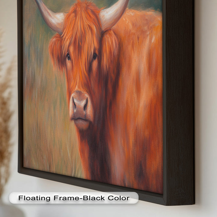 Highland Cow Oil Painting – Warm Animal Wall Art
