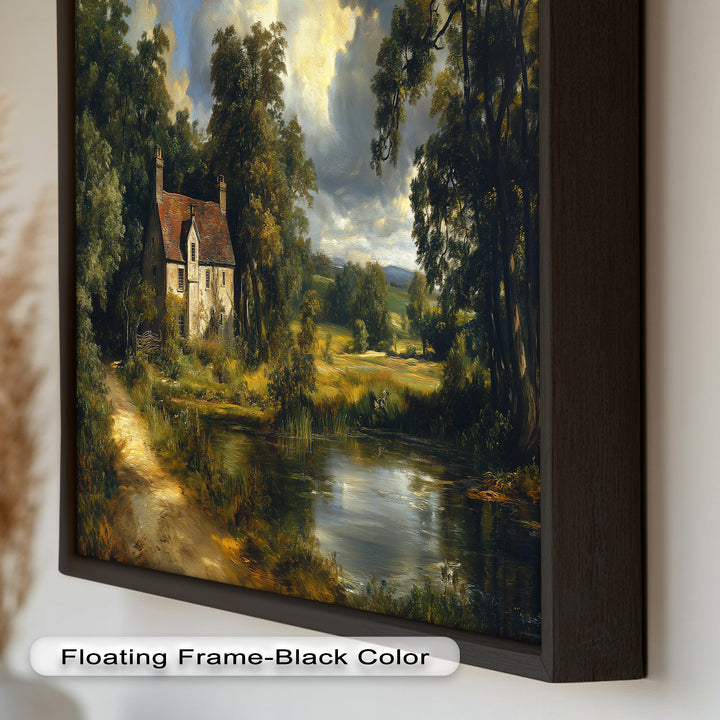 Rustic English Cottage – Charming Countryside Oil Painting