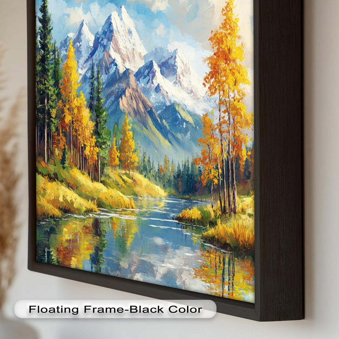 Golden Autumn Peaks – Mountain Landscape Oil Paintings