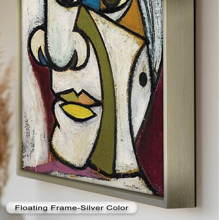 Bold Gaze – Geometric Abstract Portrait Picasso Oil Painting