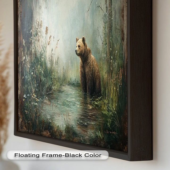 Brown Bear by the Water - Animal Oil Painting