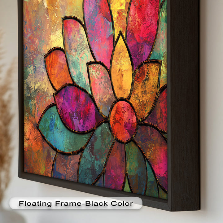 Stained Flower – Framed Oil Painting
