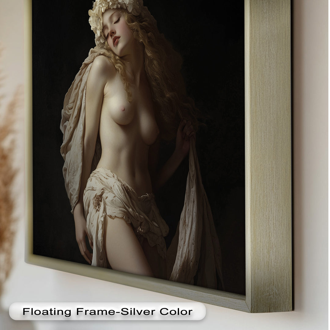 Moonlit Reverie – Classical Nude with Floral Crown Oil Painting