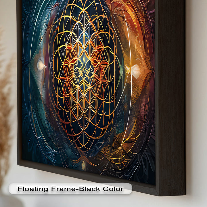 Spiritual Wall Art-Sacred Geometry Flower of Life Oil Painting
