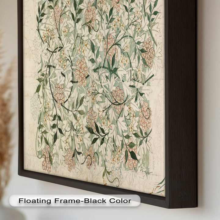 Jasmine Pattern by William Morris – Framed Botanical Oil Painting