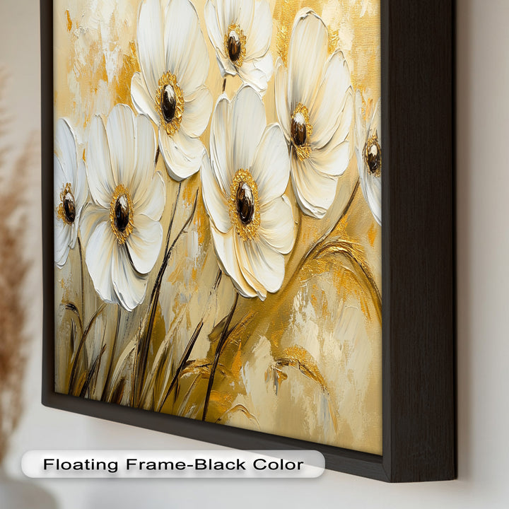 Golden Petals Elegance – Floral Oil Paintings