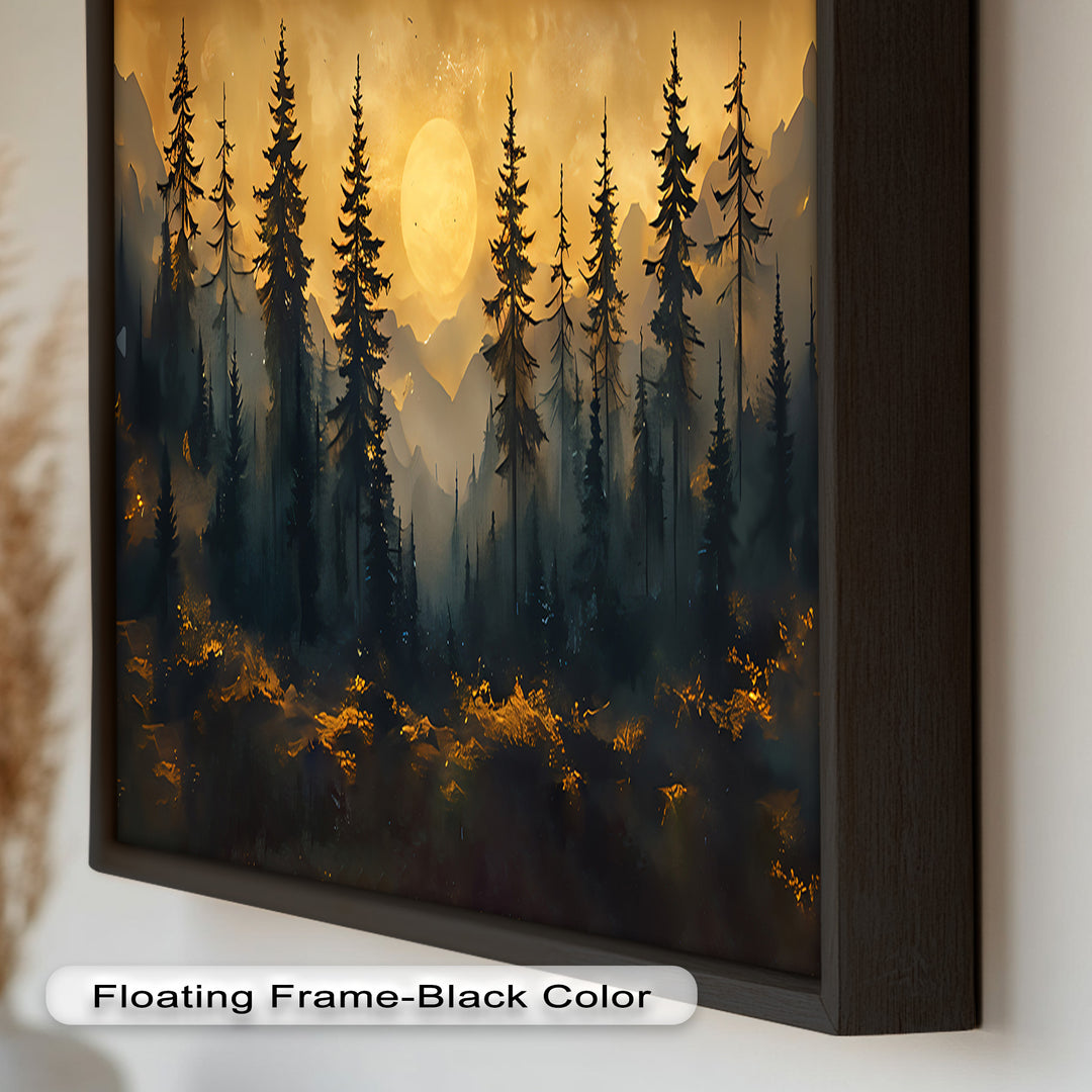 Sunset Pine Forest - Landscape Oil Painting