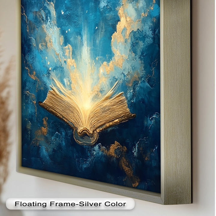 Illuminated Bible with Dove - Christian Oil Painting