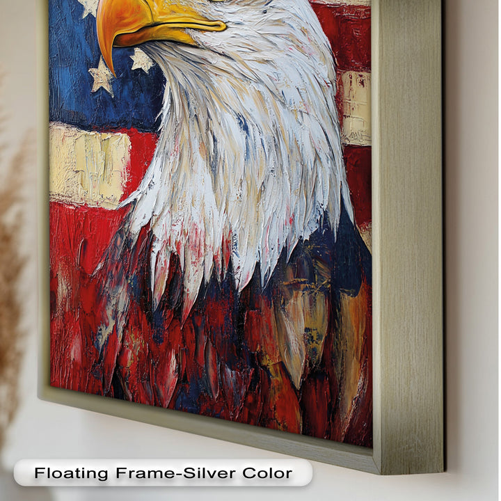 Amerikanischer Weißkopfseeadler Portrait - Patriotisches Ölgemälde