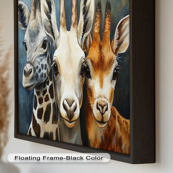 Trio of Giraffes – Animal Oil Painting