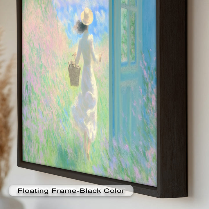 Into the Bloom – Dreamy Woman in Wildflower Field Oil Painting