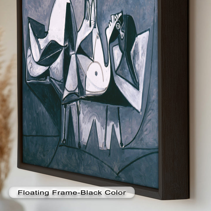 Geometry of Stillness – Monochrome Reclining Picasso Oil Painting