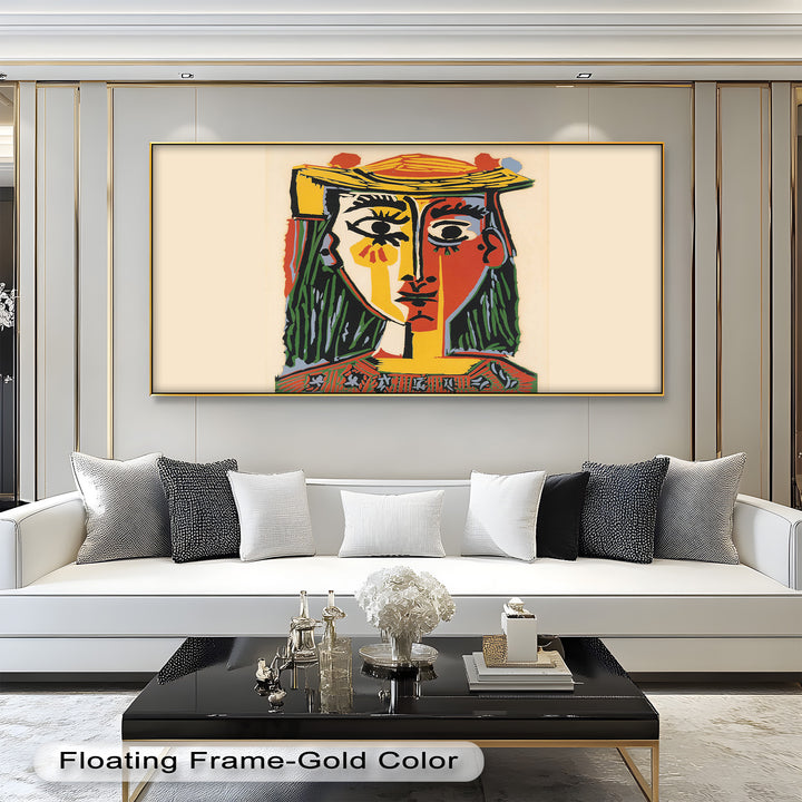 Cubist Woman Portrait Wall Art – Abstract Oil Painting