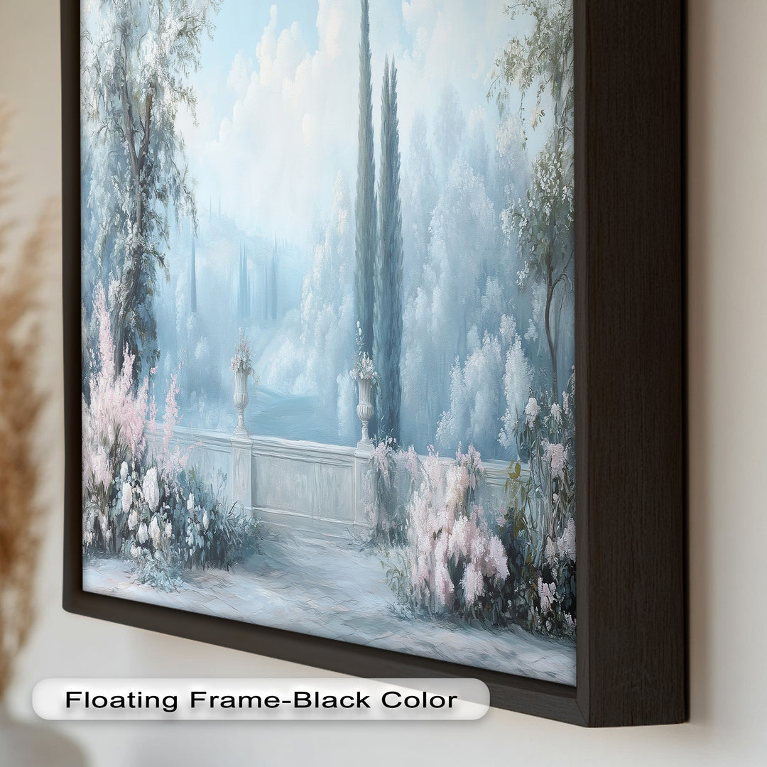 Serene Garden Terrace – Landscape Oil Painting