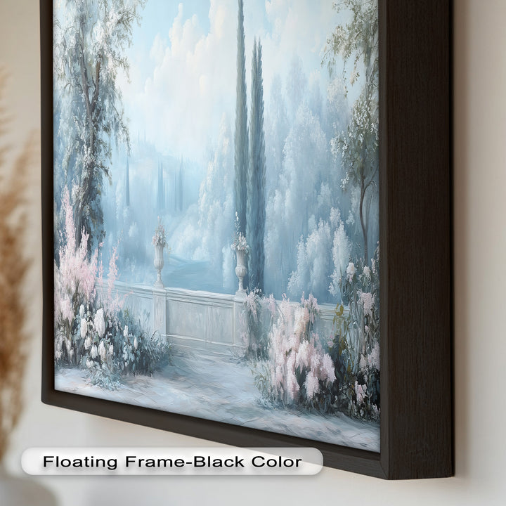 Serene Garden Terrace – Landscape Oil Painting