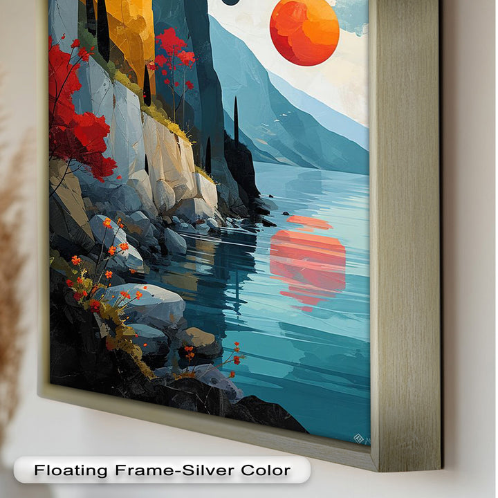 Celestial Cliffs – Surreal Coastal Landscape Picasso Oil Painting