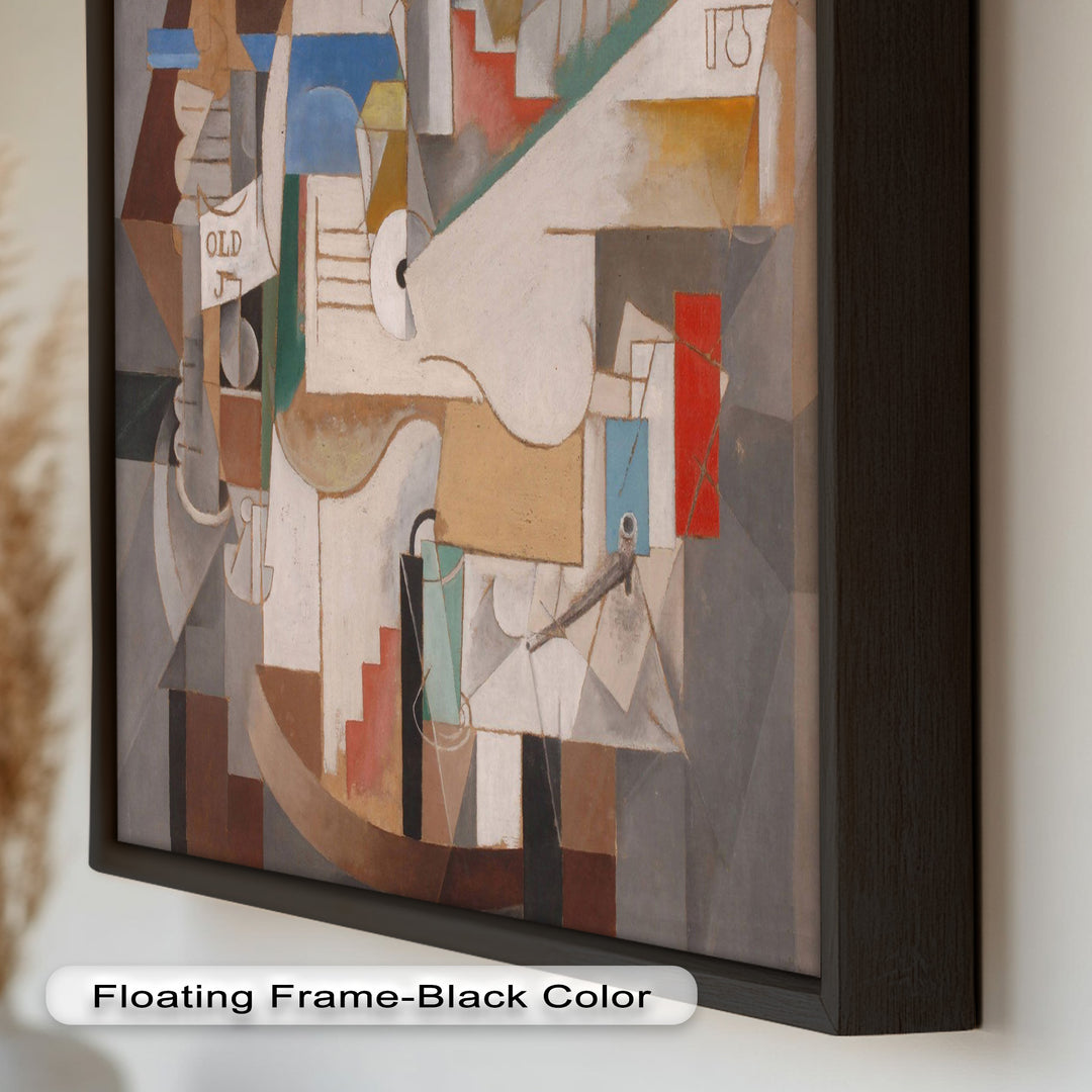 Geometric Forms and Layered Structure – Cubist Oil Painting