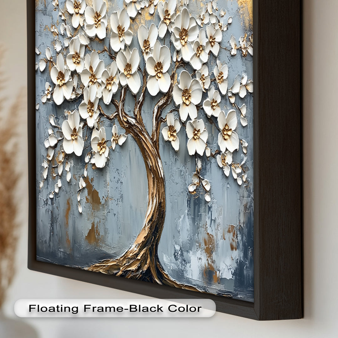 Golden Blossom Tree – Floral Oil Painting
