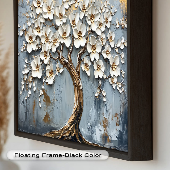 Golden Blossom Tree – Floral Oil Painting