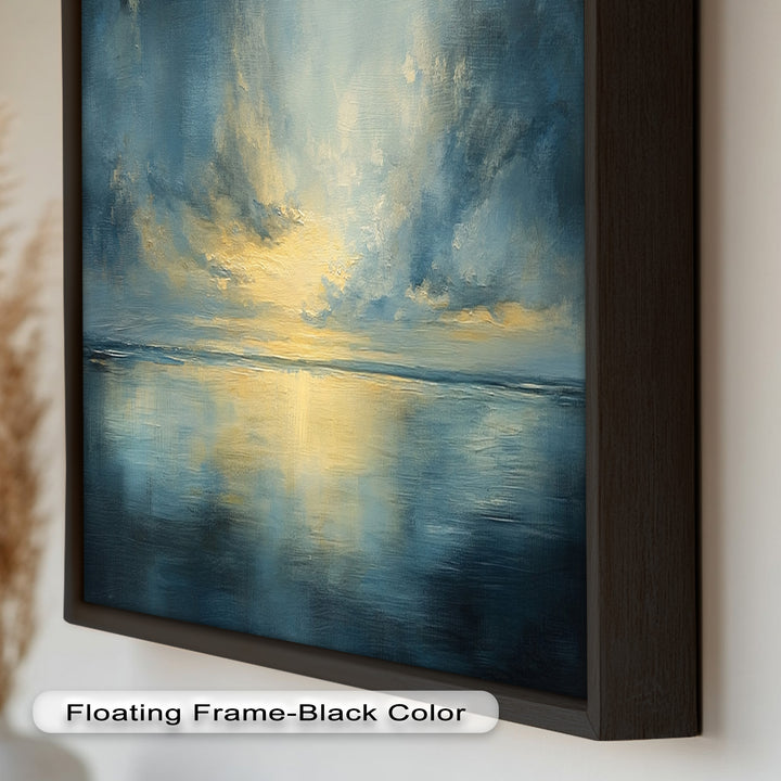 Coastal Wall Art - Sunset Reflection Seascape Oil Painting