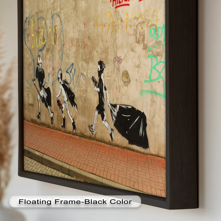 Street Rebellion Run – Urban Youth Banksy Oil Painting