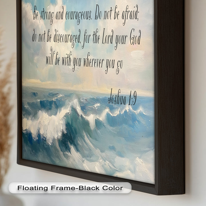 Joshua 1:9 – Strength and Courage Bible Verse Oil Painting