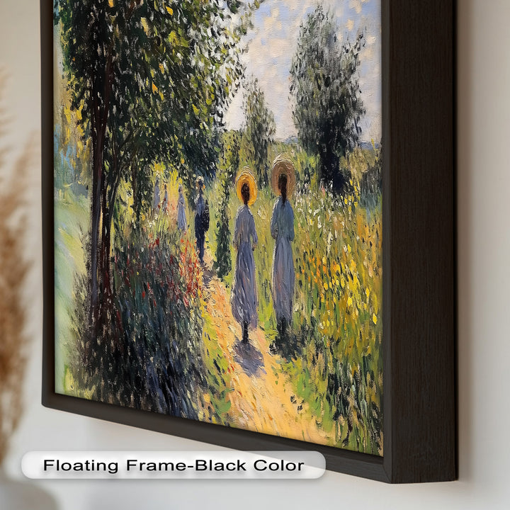 Afternoon Stroll – Sun-Dappled Garden Walk Oil Painting